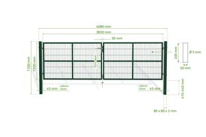 Portail grillagé 4m RAZO H.120cm + Portillon 1m RAZO H.120cm vert 3