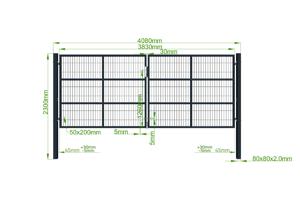 RAZO 4m H.160cm Grå mesh slaggrind 4