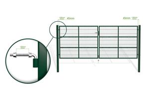 Portail grillage rigide RAZO 400x160cm vert 9