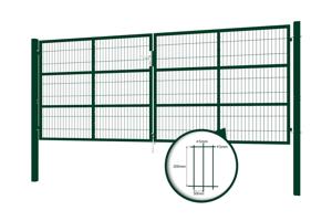 Portail grillage rigide RAZO 400x160cm vert 5