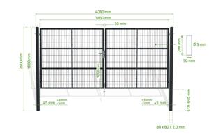 Mesh gate 4m RAZO H.180cm grey 4