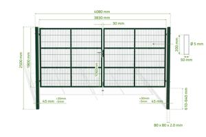 Mesh gate 4m RAZO H.180cm green 4