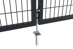 Portail grillagé 4m RAZO H.200cm + Portillon 1m RAZO H.200cm gris 11