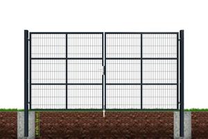 Portail grillagé 4m RAZO H.200cm + Portillon 1m RAZO H.200cm gris 6