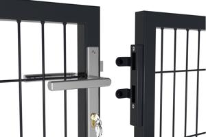 Portail grillagé 4m RAZO H.200cm + Portillon 1m RAZO H.200cm gris 12