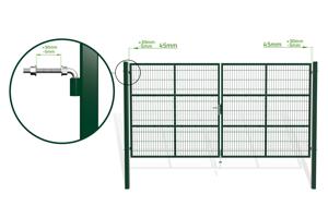 Mesh gate 4m RAZO H.200cm + side gate 1m RAZO H.200cm green 9