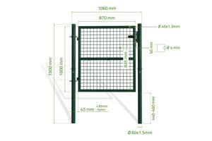 Puerta de malla​ 1m OLGA Alt.100cm verde 3