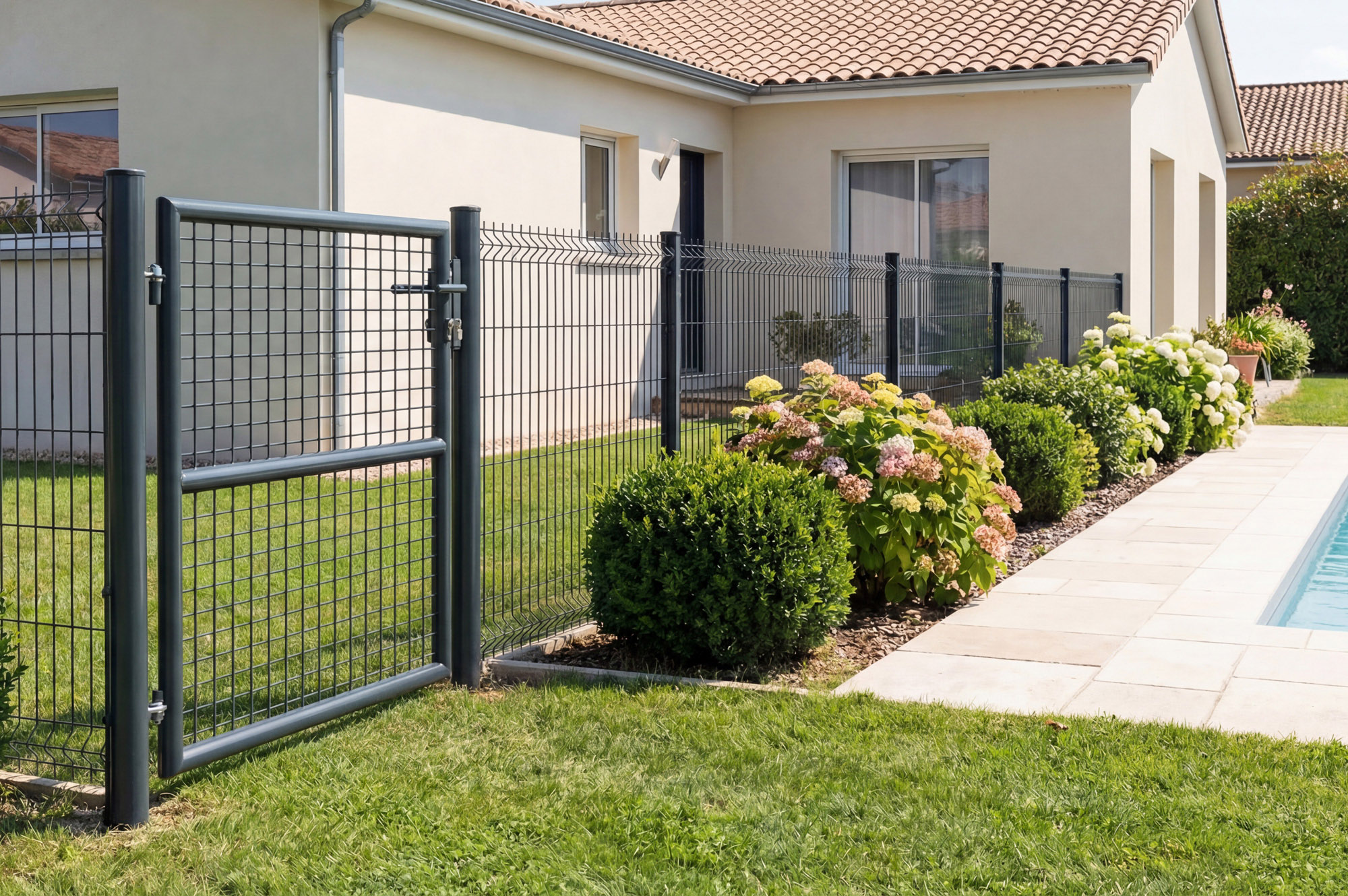 Puerta de malla​ 1m OLGA Alt.130cm gris 11