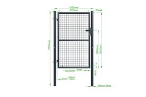 Portillon grillagé 1m OLGA H.150cm gris 5