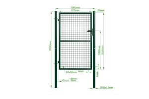 Portão em painel de rede 1m OLGA 100P150 Verde 4