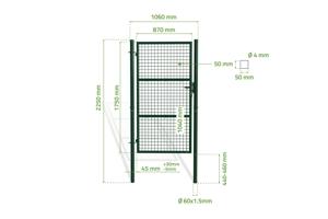 Wire mesh side gate 1m OLGA H.180cm green 4