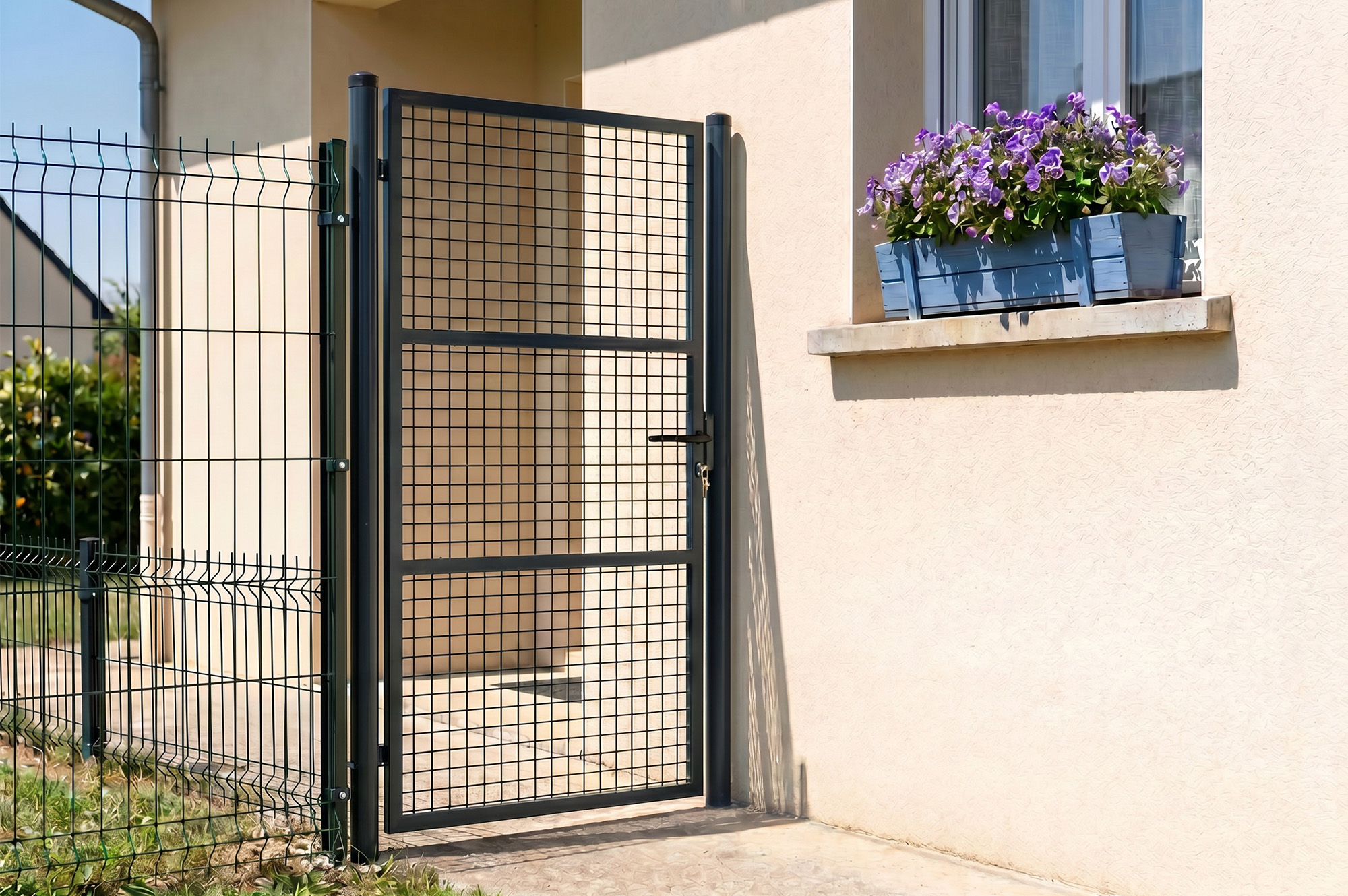 Mesh gate 3m OLGA H.200cm + side gate 1m OLGA H.200cm grey 17