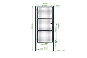 Portillon grillagé 1m OLGA H.200cm gris 4