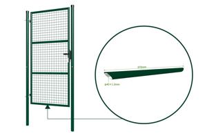 Portail grillagé 3m OLGA H.200cm + Portillon 1m OLGA H.200cm vert 21