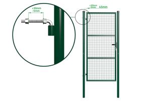 Portail grillagé 3m OLGA H.200cm + Portillon 1m OLGA H.200cm vert 22