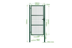 Portail grillagé 3m OLGA H.200cm + Portillon 1m OLGA H.200cm vert 17