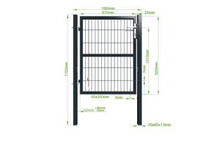 Portillon grillagé 1m RAZO H.120cm gris 4