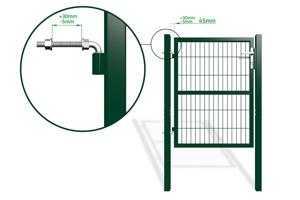 Portail grillagé 4m RAZO H.120cm + Portillon 1m RAZO H.120cm vert 22
