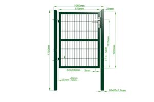 Portail grillagé 4m RAZO H.120cm + Portillon 1m RAZO H.120cm vert 17