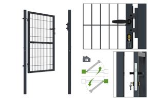 Mesh gate 4m H.140cm RAZO + side gate 1m RAZO H.140cm grey 14
