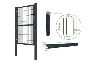 Mesh gate 4m H.140cm RAZO + side gate 1m RAZO H.140cm grey 15