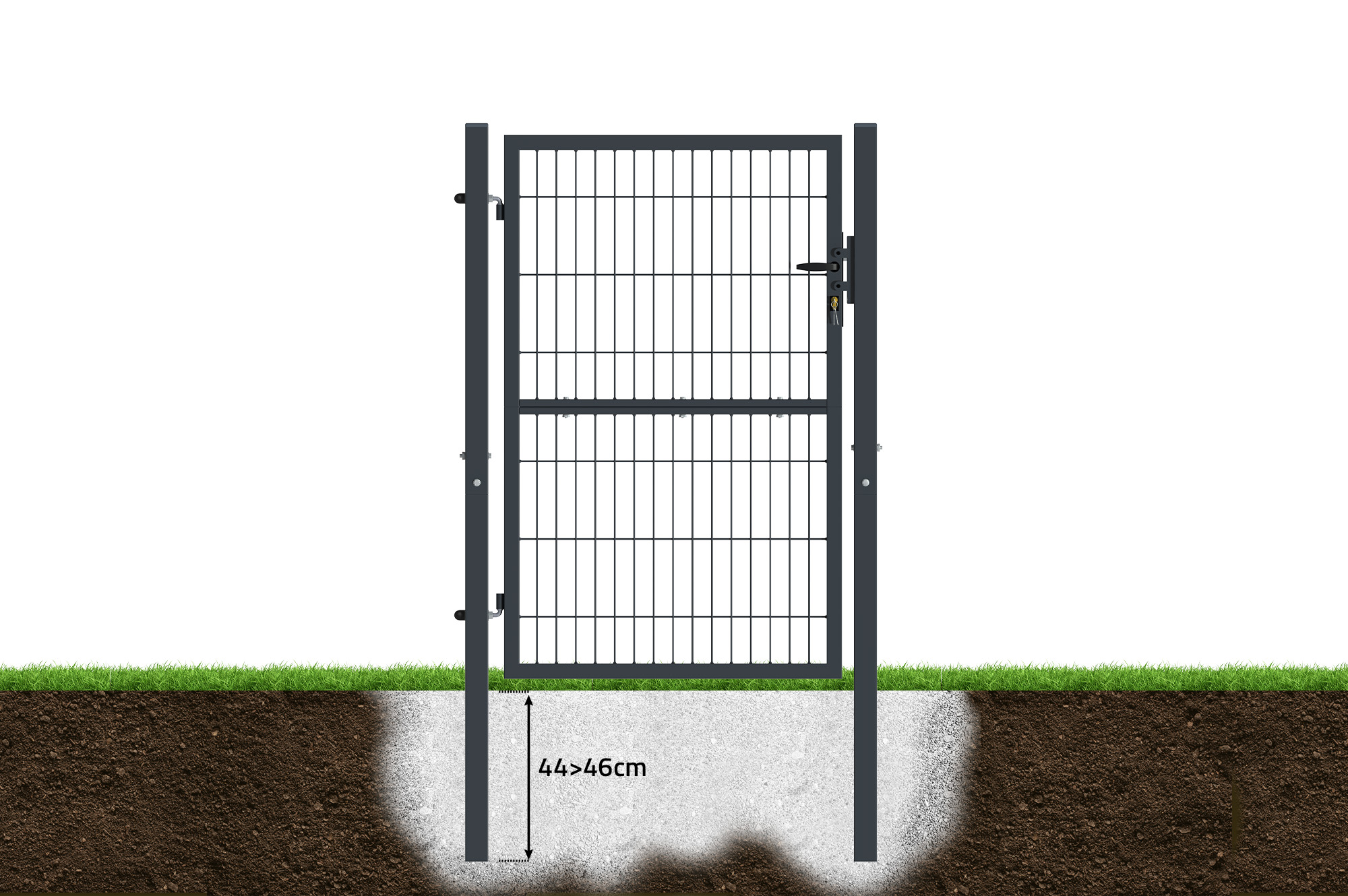 Mesh gate 4m H.140cm RAZO + side gate 1m RAZO H.140cm grey 18