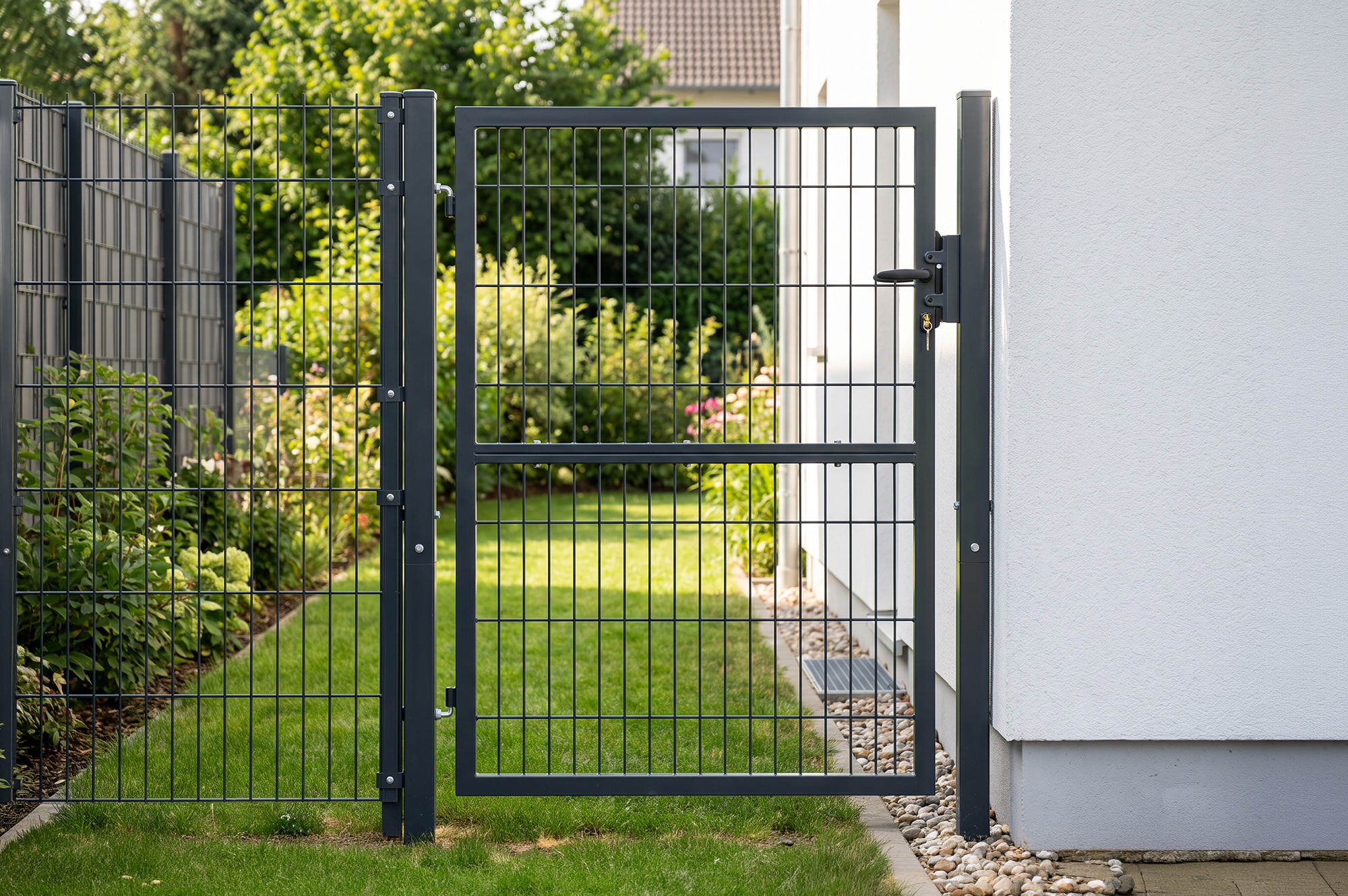 Mesh gate 4m H.140cm RAZO + side gate 1m RAZO H.140cm grey 12