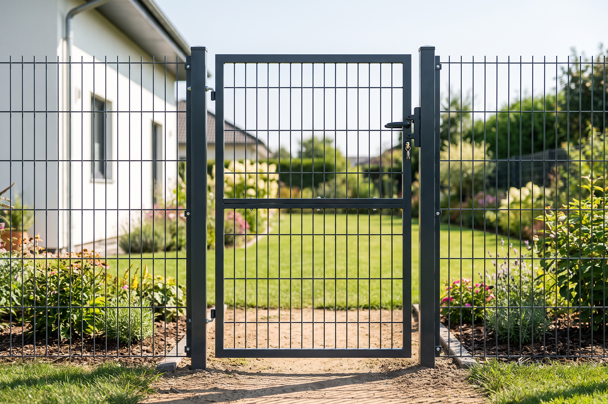 Mesh gate 4m H.140cm RAZO + side gate 1m RAZO H.140cm grey 19