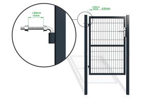 Portillon grillagé 1m RAZO H.140cm gris 9