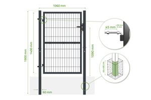 Mesh gate 4m H.140cm RAZO + side gate 1m RAZO H.140cm grey 13