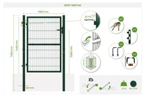 4m H.140cm RAZO mesh låge + 1m RAZO H.140cm Grøn låge 22