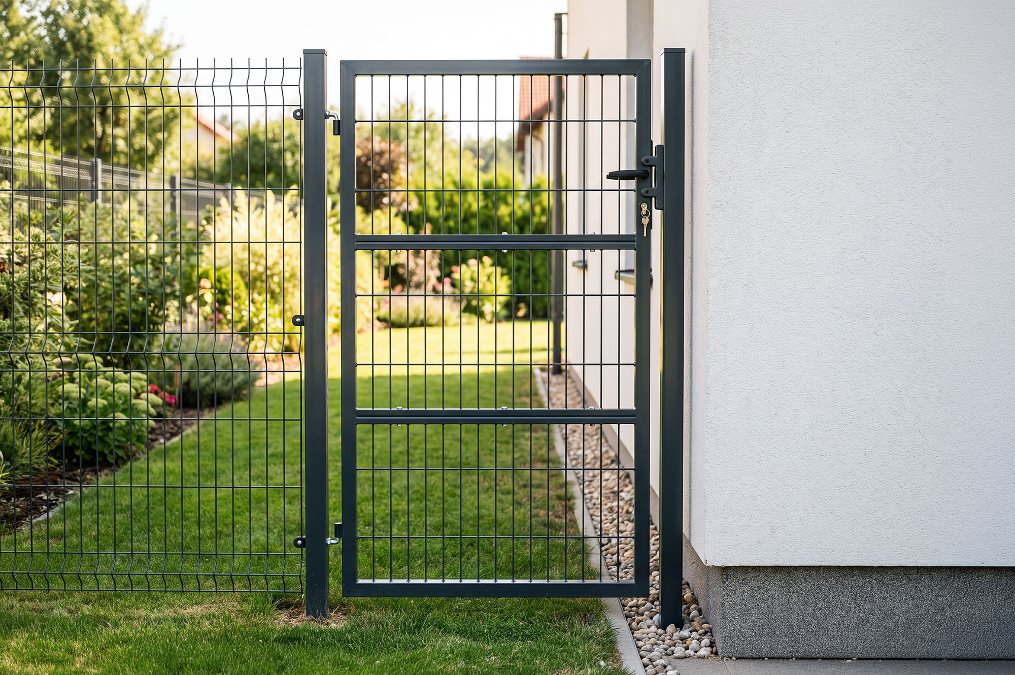 Portillon grillagé 1m RAZO H.160cm gris 2