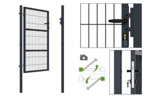 Portillon grillagé 1m RAZO H.160cm gris 5