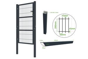 Portillon grillagé 1m RAZO H.160cm gris 4