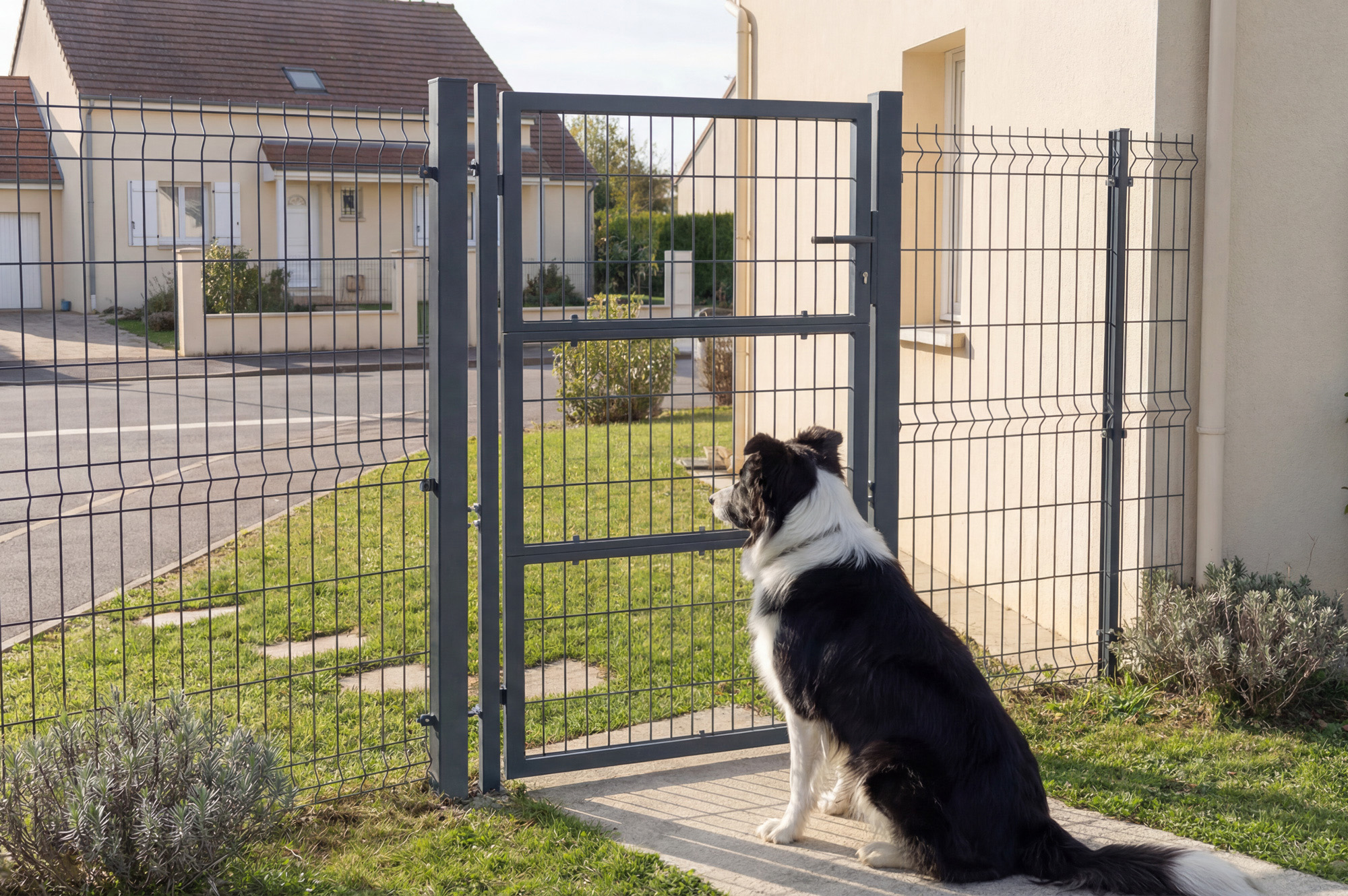 Wire mesh side gate 1m RAZO H.160cm grey 12
