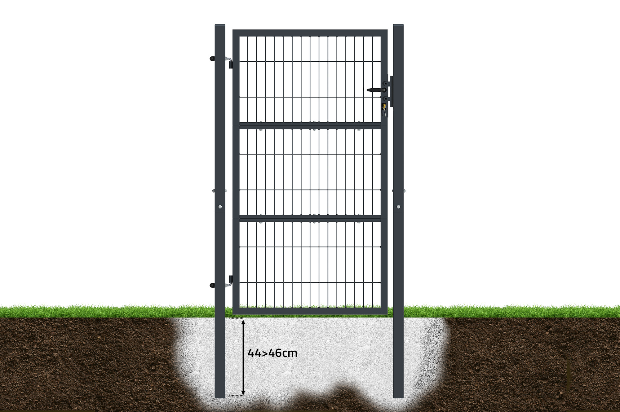 Portillon grillagé 1m RAZO H.160cm gris 8
