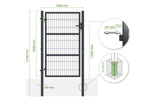 Portillon grillagé 1m RAZO H.160cm gris 3