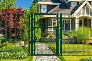 Portail grillagé 4m RAZO H.160cm + Portillon 1m RAZO H.160cm vert 17