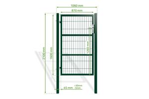 Portail grillagé 4m RAZO H.160cm + Portillon 1m RAZO H.160cm vert 18