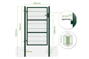 Portillon grillagé 1m RAZO H.160cm vert 3