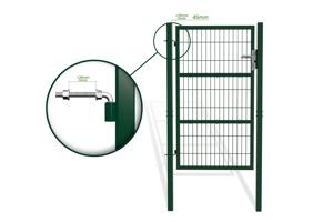 Portail grillagé 4m RAZO H.160cm + Portillon 1m RAZO H.160cm vert 15