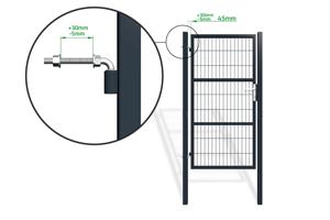 Wire mesh side gate 1m RAZO H.180cm grey 9