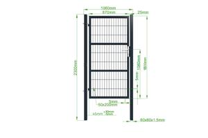 Wire mesh side gate 1m RAZO H.180cm grey 4