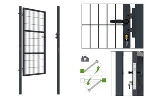 Zauntor Metall 1m RAZO H.180cm grau 4