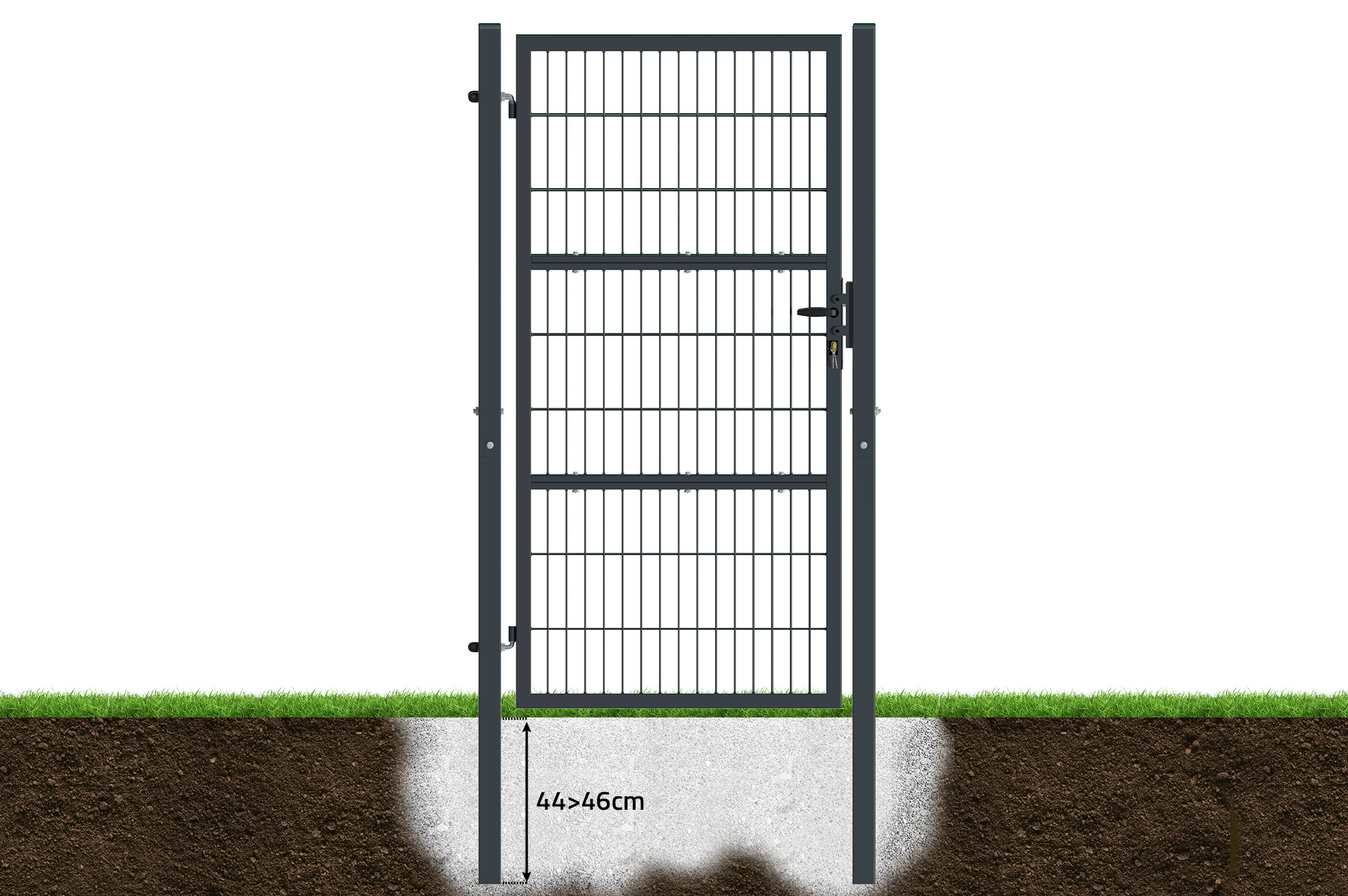 Zauntor Metall 1m RAZO H.180cm grau 8
