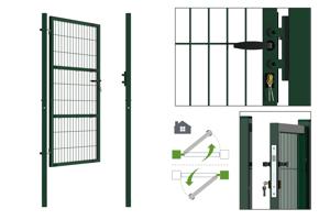 3m H.180cm RAZO mesh låge + 1m RAZO H.180cm Grøn låge 15
