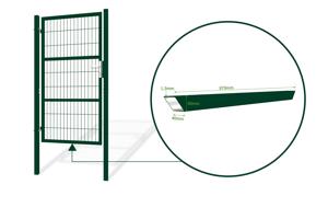Portail grillagé 3m H.180cm RAZO + Portillon 1m RAZO H.180cm vert 21