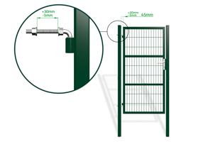 Portail grillagé 3m H.180cm RAZO + Portillon 1m RAZO H.180cm vert 22