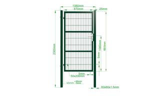 Portail grillagé 3m H.180cm RAZO + Portillon 1m RAZO H.180cm vert 17