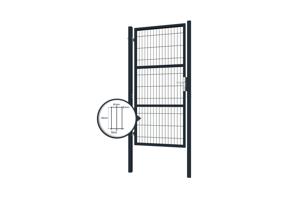 Portail grillagé 4m RAZO H.200cm + Portillon 1m RAZO H.200cm gris 19